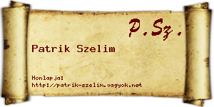 Patrik Szelim névjegykártya